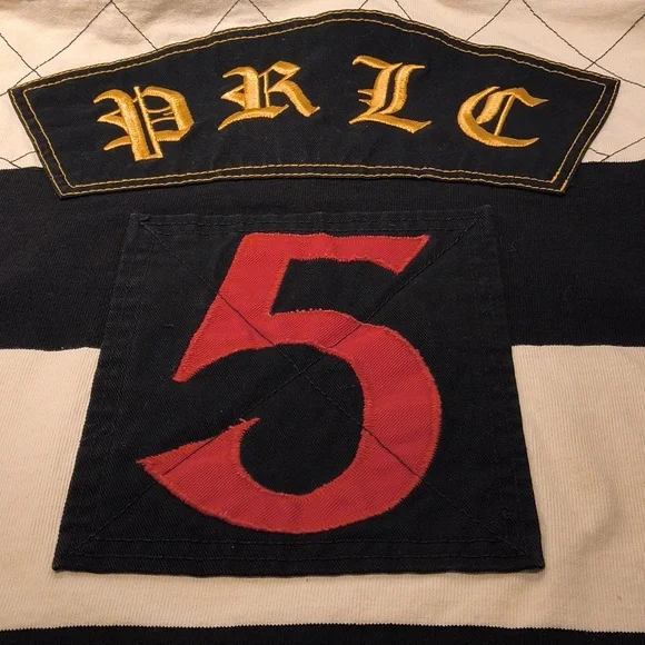 Polo Ralph Lauren vintage men's long sleeve polo shirt large black/white stripes - Picture 6 of 13